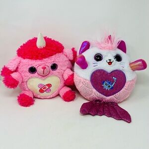 Zuru Pink and White Plush Unicorn and Mermaid